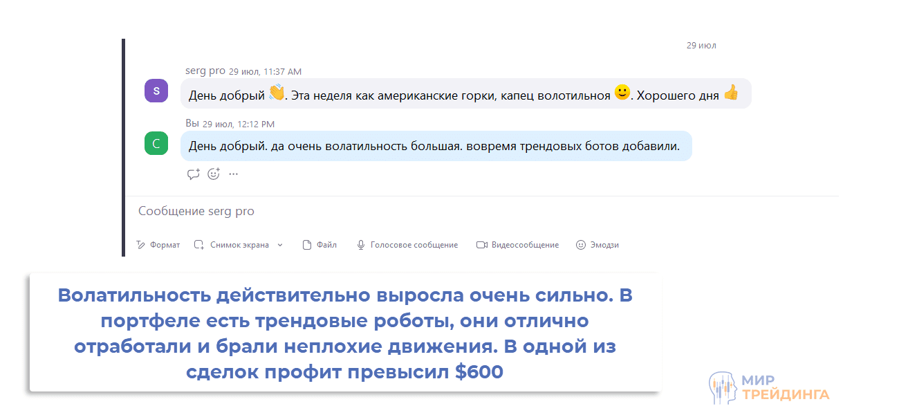 Отзыв на портфель советников "Мир трейдинга