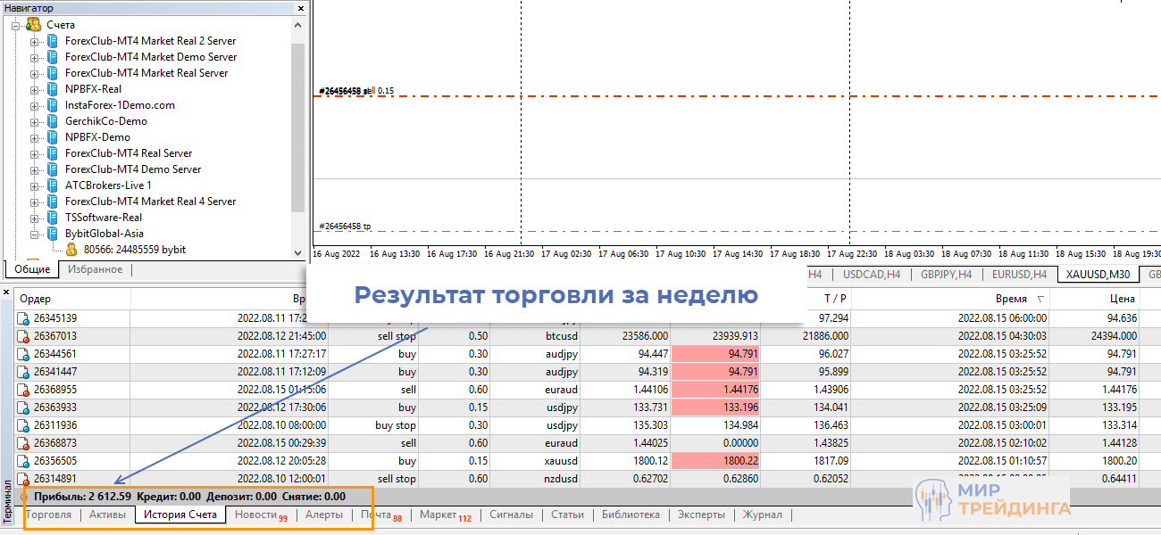 Результат портфеля работа за неделю август 2022