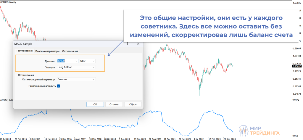Тестирование советника Тестирование советника